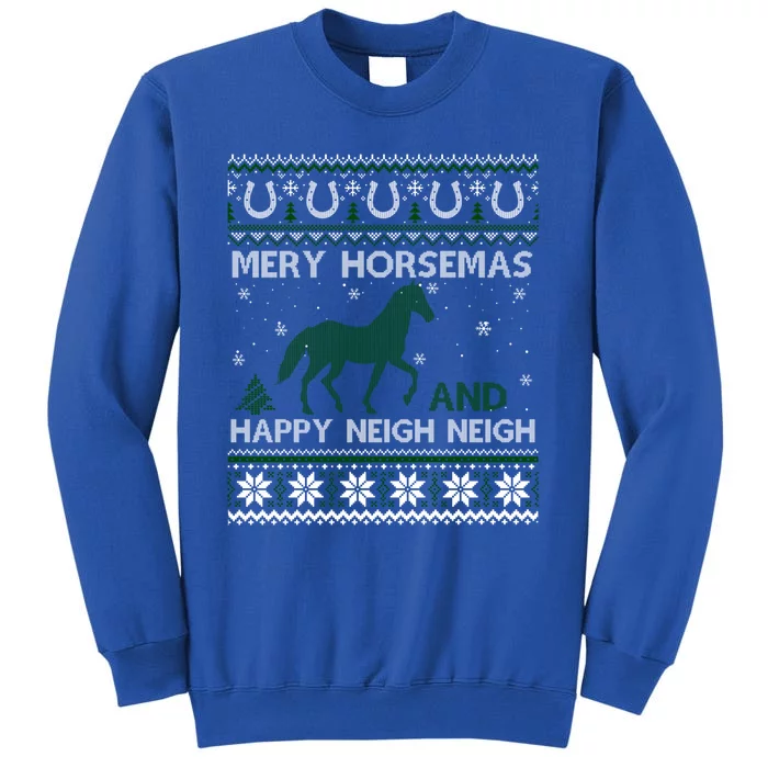 Merry Horsemas Horse Rider Christmas Ugly Xmas Tall Sweatshirt