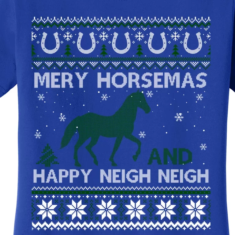 Merry Horsemas Horse Rider Christmas Ugly Xmas Women's T-Shirt