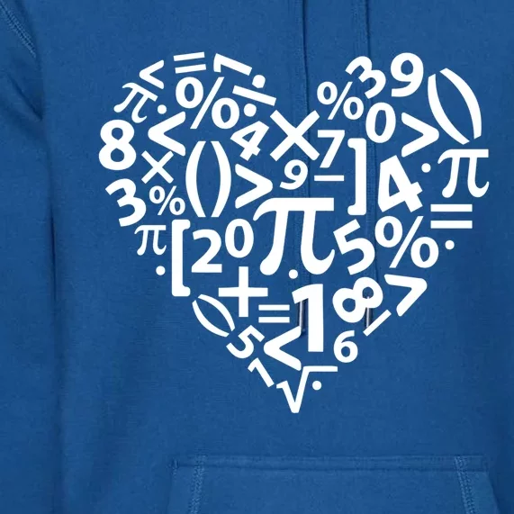 Math Heart I Love Math Math Lovers Gift Math Teacher Gift Premium Hoodie