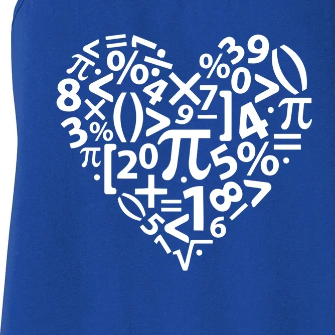 Math Heart I Love Math Math Lovers Gift Math Teacher Gift Women's Racerback Tank