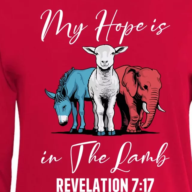 My Hope Is In The Lamb Christian Stand With Christ Gift Womens Cotton Relaxed Long Sleeve T-Shirt