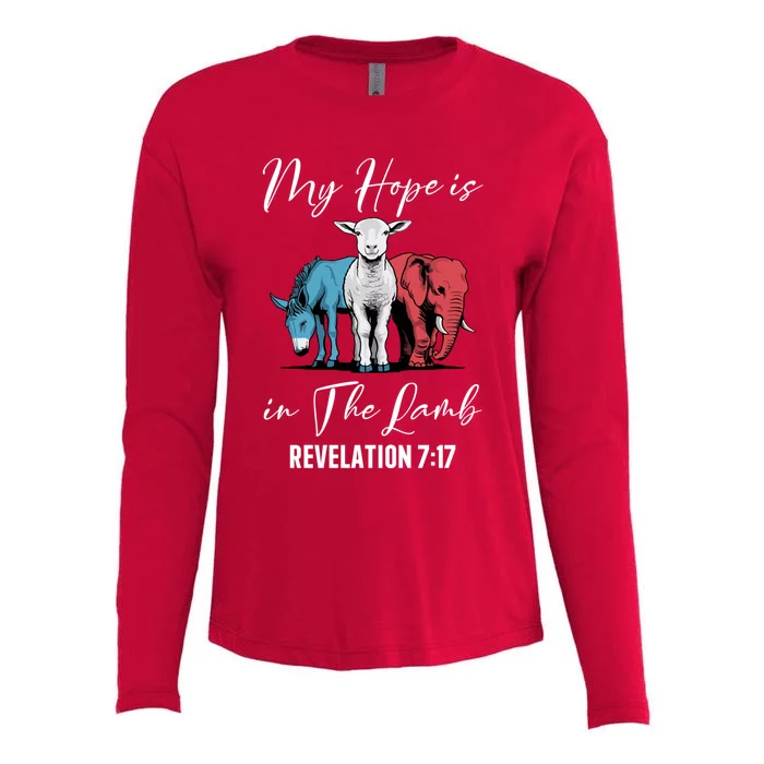 My Hope Is In The Lamb Christian Stand With Christ Gift Womens Cotton Relaxed Long Sleeve T-Shirt