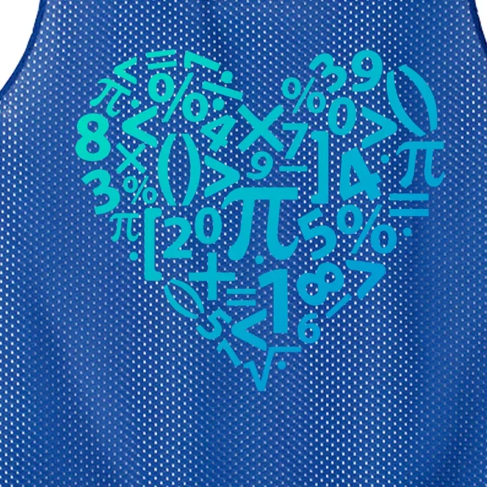 Math Heart I Love Math Math Lovers Gift Math Teacher Gift Mesh Reversible Basketball Jersey Tank