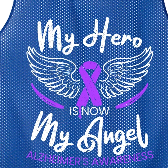 My Hero Is Now My Angel Detia Alzheimer's Awareness Cool Gift Mesh Reversible Basketball Jersey Tank