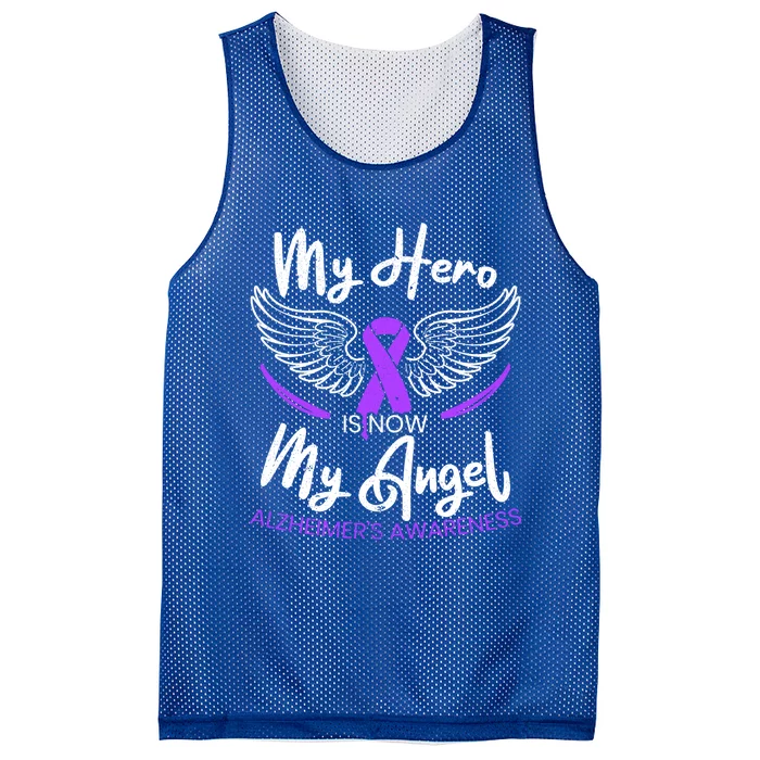 My Hero Is Now My Angel Detia Alzheimer's Awareness Cool Gift Mesh Reversible Basketball Jersey Tank