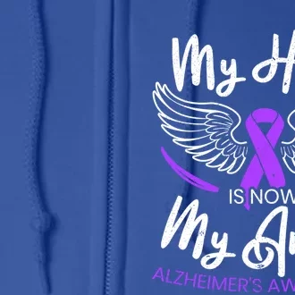 My Hero Is Now My Angel Detia Alzheimer's Awareness Cool Gift Full Zip Hoodie