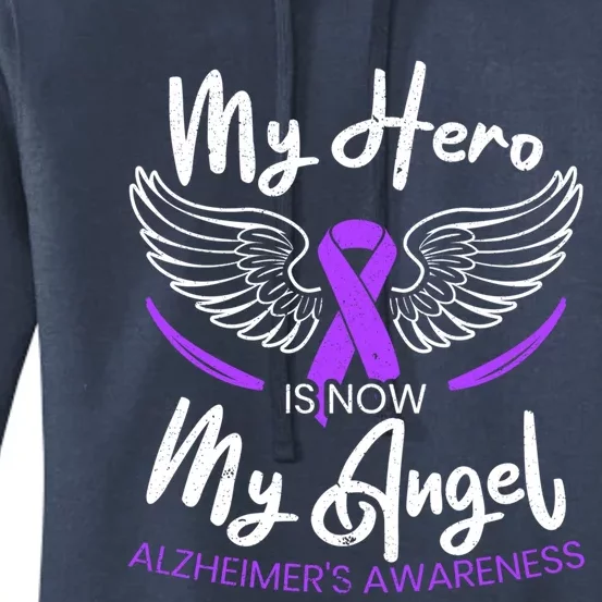 My Hero Is Now My Angel Detia Alzheimer's Awareness Cool Gift Women's Pullover Hoodie