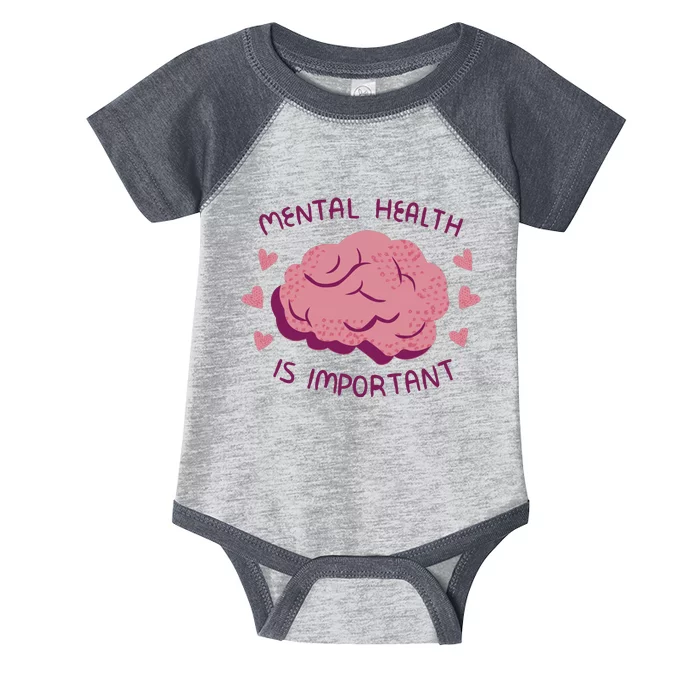 Mental Health Is Important Brain Infant Baby Jersey Bodysuit