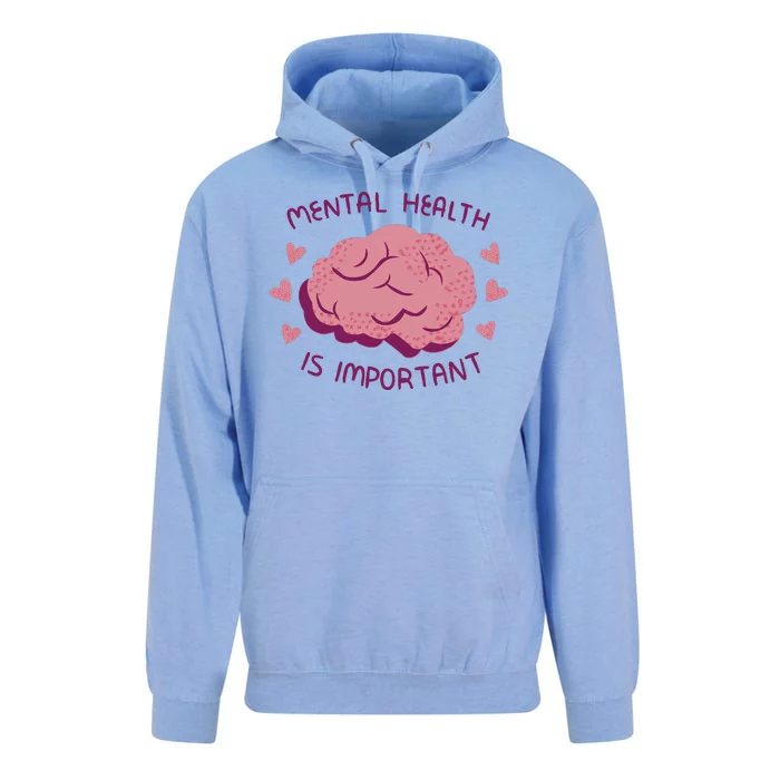 Mental Health Is Important Brain Unisex Surf Hoodie