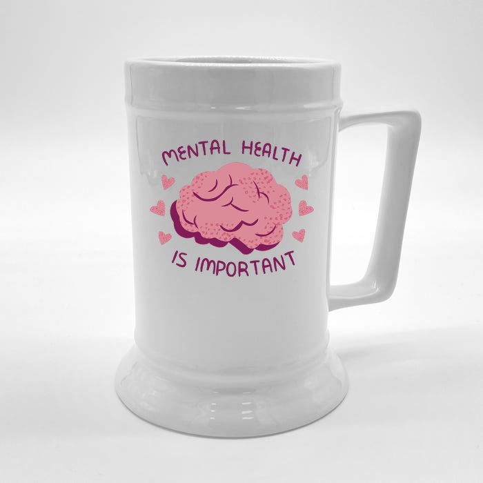 Mental Health Is Important Brain Front & Back Beer Stein