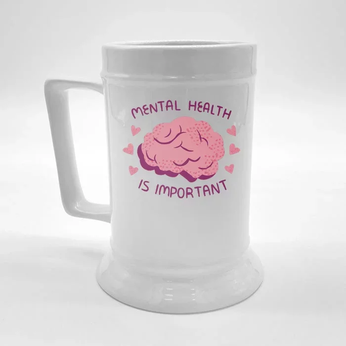 Mental Health Is Important Brain Front & Back Beer Stein