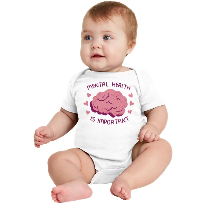 Mental Health Is Important Brain Baby Bodysuit