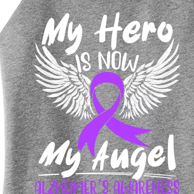 My Hero Is Now My Angel Detia Alzheimer's Awareness Gift Women’s Perfect Tri Rocker Tank