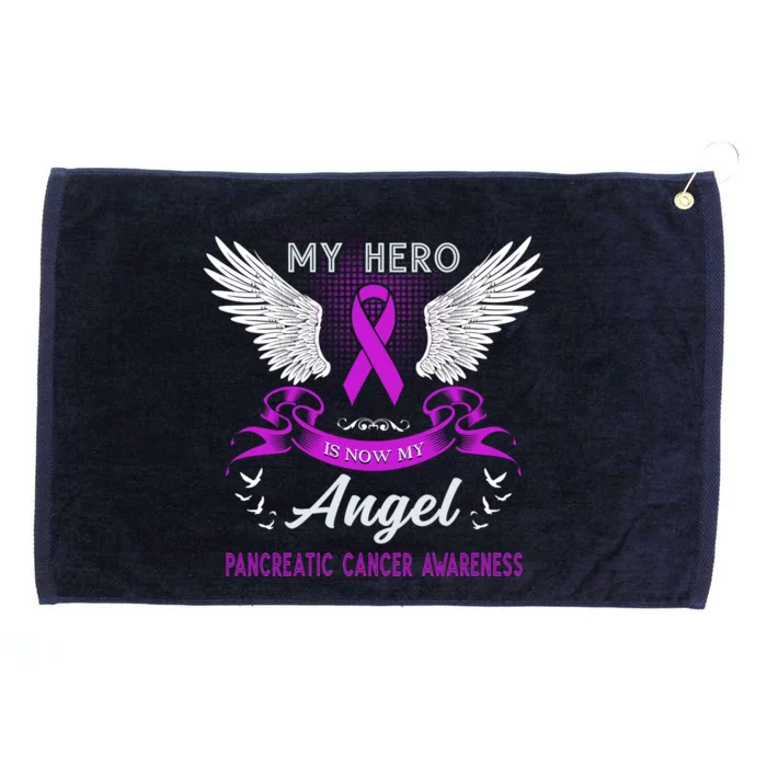 My Hero Is Now My Angel Pancreatic Cancer Awareness Month Meaningful Gift Grommeted Golf Towel