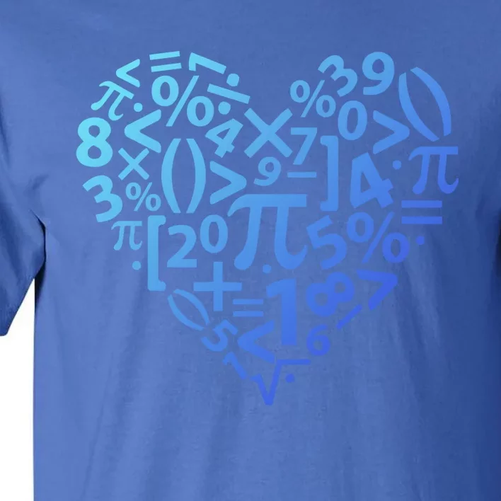 Math Heart I Love Math Math Lovers Gift Math Teacher Gift Tall T-Shirt