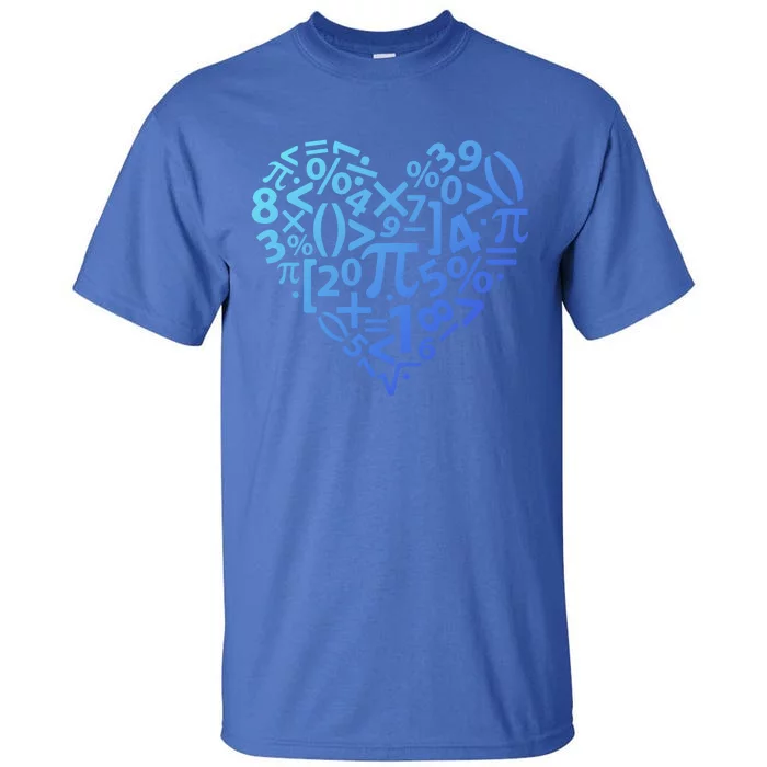 Math Heart I Love Math Math Lovers Gift Math Teacher Gift Tall T-Shirt