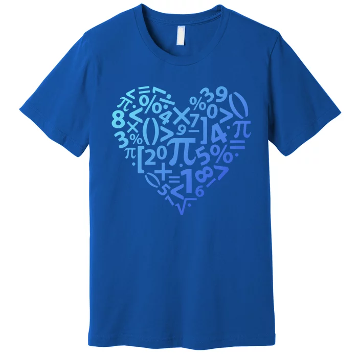 Math Heart I Love Math Math Lovers Gift Math Teacher Gift Premium T-Shirt