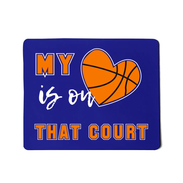 My Heart Is On That Court Basketball Mom Funny Gift Mousepad