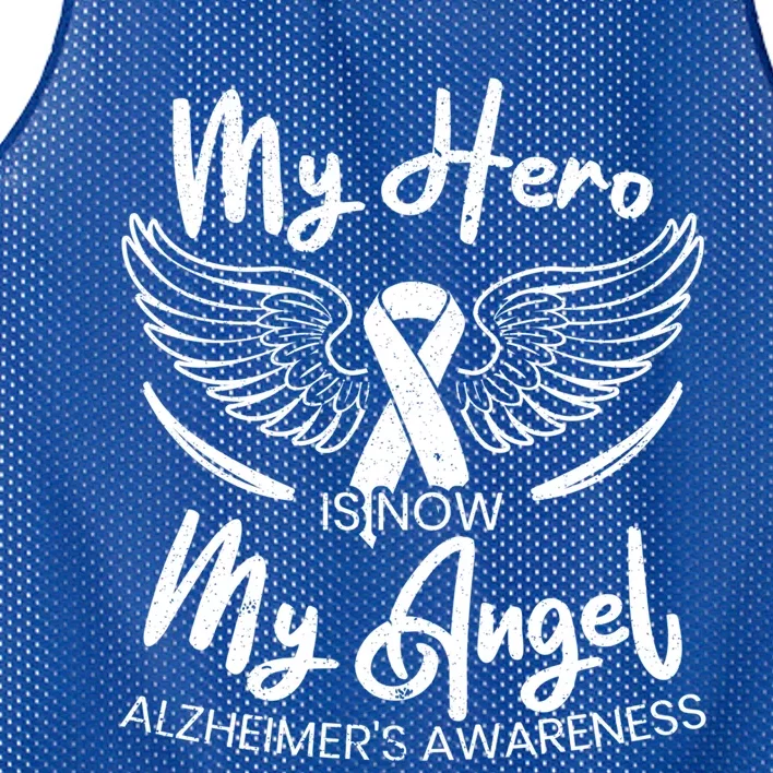 My Hero Is Now My Angel Detia Alzheimer's Awareness Gift Mesh Reversible Basketball Jersey Tank