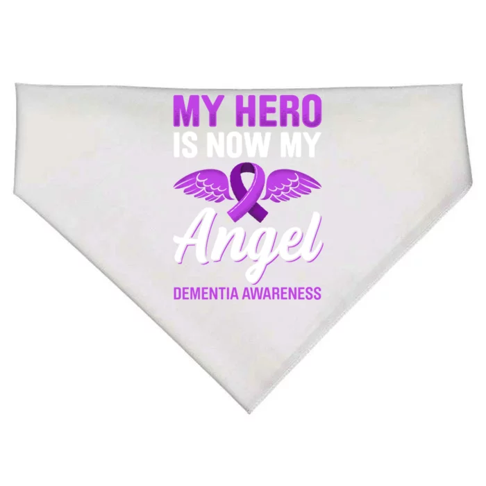 My Hero Is Now My Angel Detia Awareness Alzheimer Cute Gift USA-Made Doggie Bandana