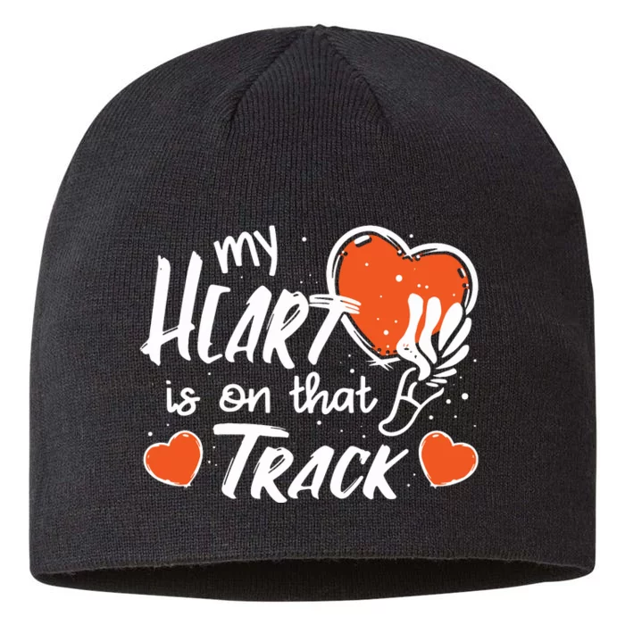 My Heart Is On That Track Track And Field Mom 8 1/2in Sustainable Knit Beanie