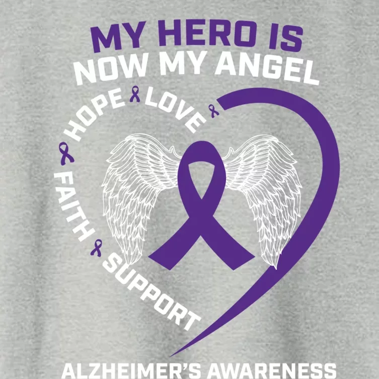 My Hero Is Now My Angel Detia Purple Alzheimers Awareness Gift Women's Crop Top Tee