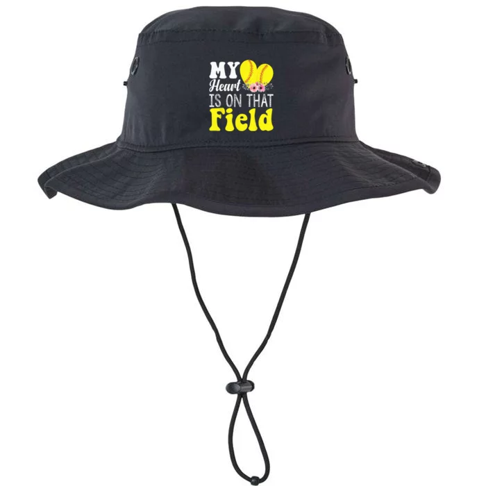 My Heart Is On That Field Baseball Softball Mom Gifts Legacy Cool Fit Booney Bucket Hat