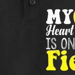 My Heart Is On That Field Baseball Softball Mom Gifts Dry Zone Grid Performance Polo