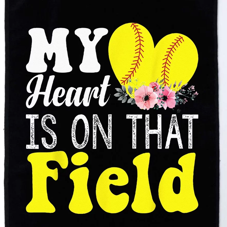 My Heart Is On That Field Baseball Softball Mom Gifts Platinum Collection Golf Towel