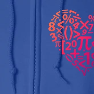 Math Heart I Love Math Math Lovers Gift Math Teacher Gift Full Zip Hoodie