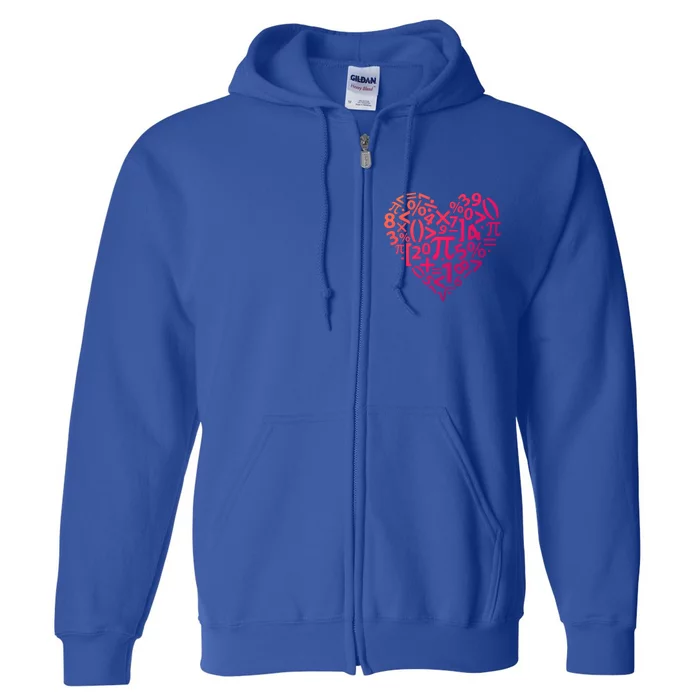 Math Heart I Love Math Math Lovers Gift Math Teacher Gift Full Zip Hoodie