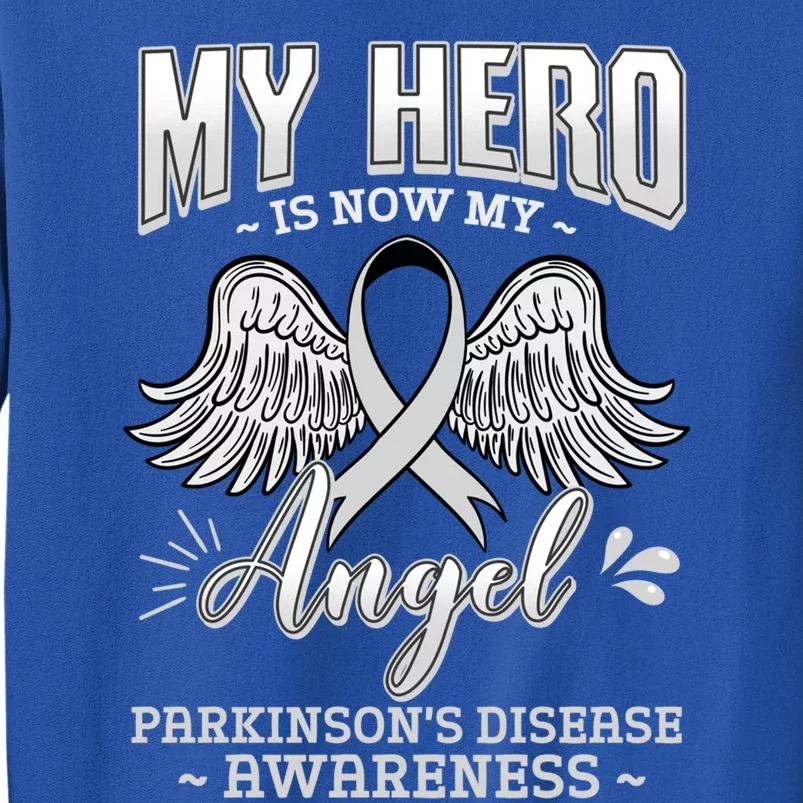 My Hero Is Now My Angel Parkinson's Disease Grey Ribbon Gift Sweatshirt