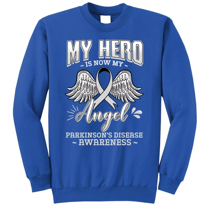 My Hero Is Now My Angel Parkinson's Disease Grey Ribbon Gift Sweatshirt