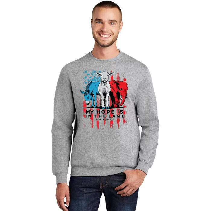 My Hope Is In The Lamb Christian Jesus God Donkey Elephan Tall Sweatshirt