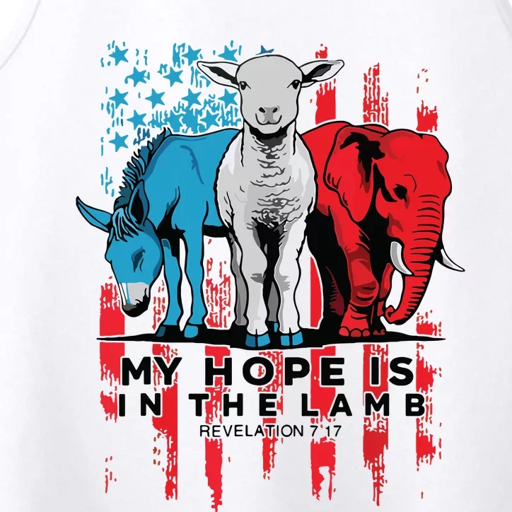 My Hope Is In The Lamb Christian Jesus God Donkey Elephan Performance Tank