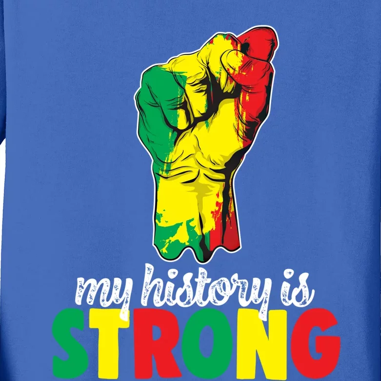 My History Is Strong Junetheen Black History Power African Gift Kids Long Sleeve Shirt