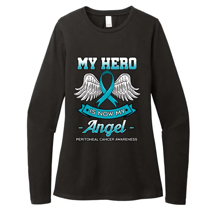 My Hero Is Now My Angel Peritoneal Cancer Awareness Advocate Gift Womens CVC Long Sleeve Shirt