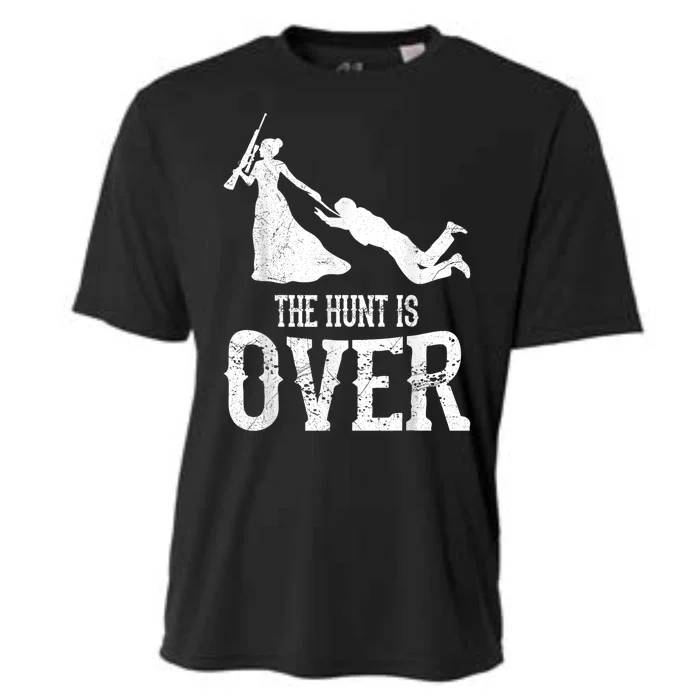 Man Hunt Is Over Wedding Bachelor Party Bride Cooling Performance Crew T-Shirt