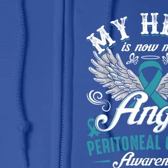 My Hero Is Now My Angel Peritoneal Cancer Awareness Cute Gift Full Zip Hoodie