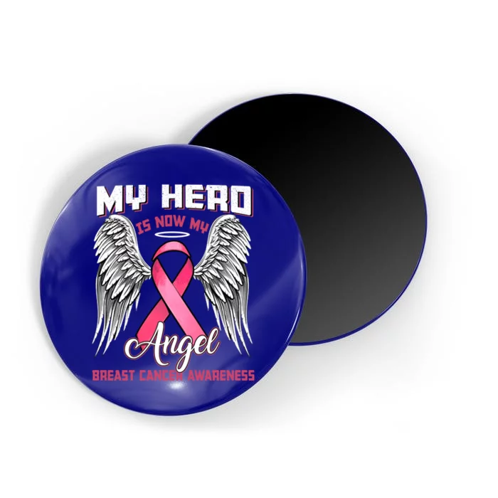 My Hero Is Now My Angel Pink Ribbon Wings Breast Cancer Cool Gift Magnet