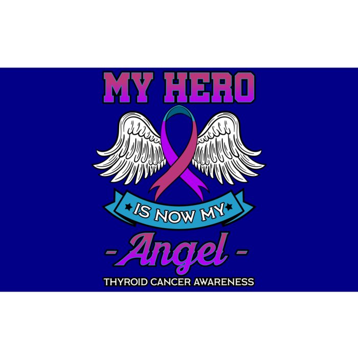 My Hero Is Now My Angel Thyroid Cancer Purple Teal And Pink Gift Bumper Sticker