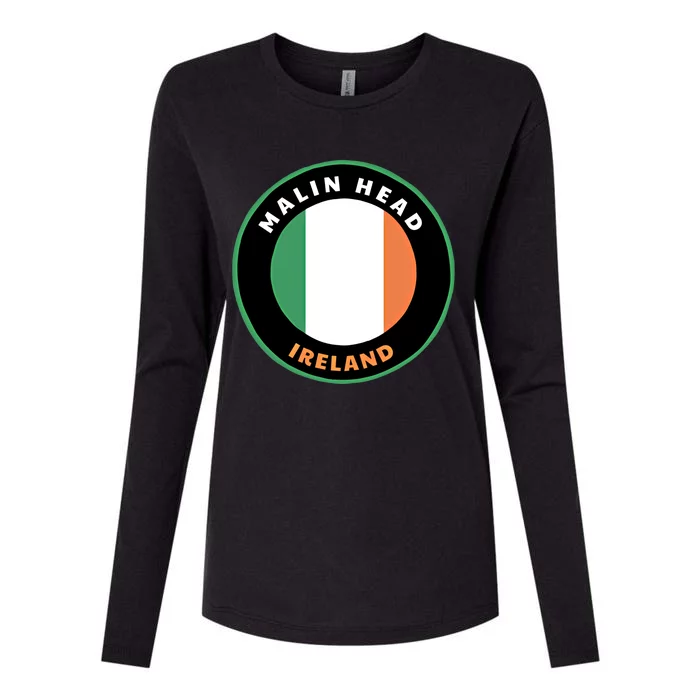 Malin Head Ireland Ie Irish Heritage And Pride Flag Badge Cool Gift Womens Cotton Relaxed Long Sleeve T-Shirt