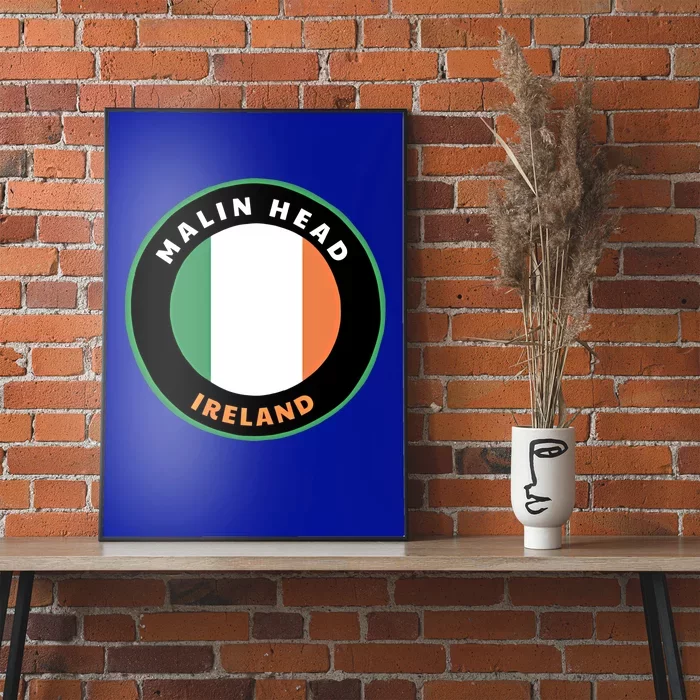 Malin Head Ireland Ie Irish Heritage And Pride Flag Badge Cool Gift Poster