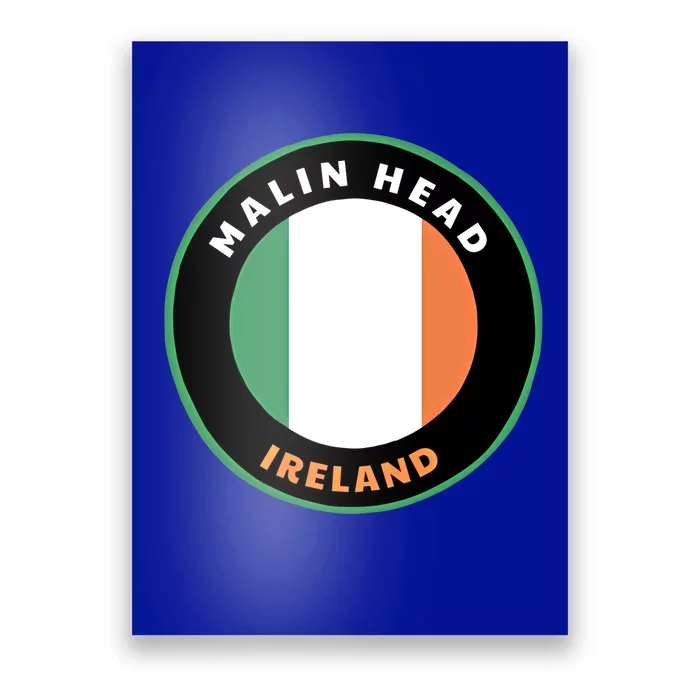 Malin Head Ireland Ie Irish Heritage And Pride Flag Badge Cool Gift Poster