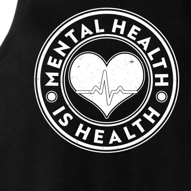 Mental Health Is Health Heartbeat Emblem Ladies Tri-Blend Wicking Tank