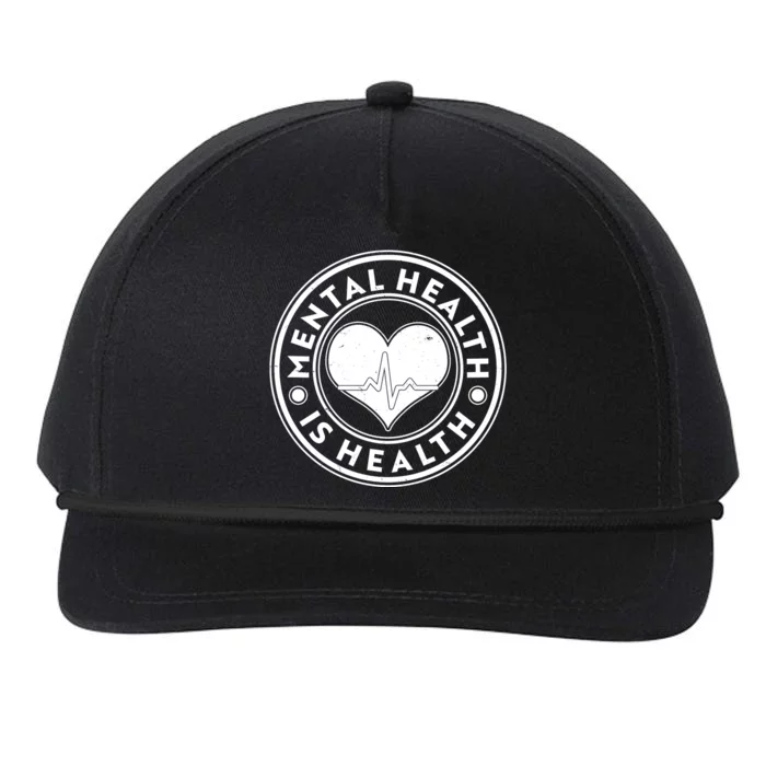 Mental Health Is Health Heartbeat Emblem Snapback Five-Panel Rope Hat