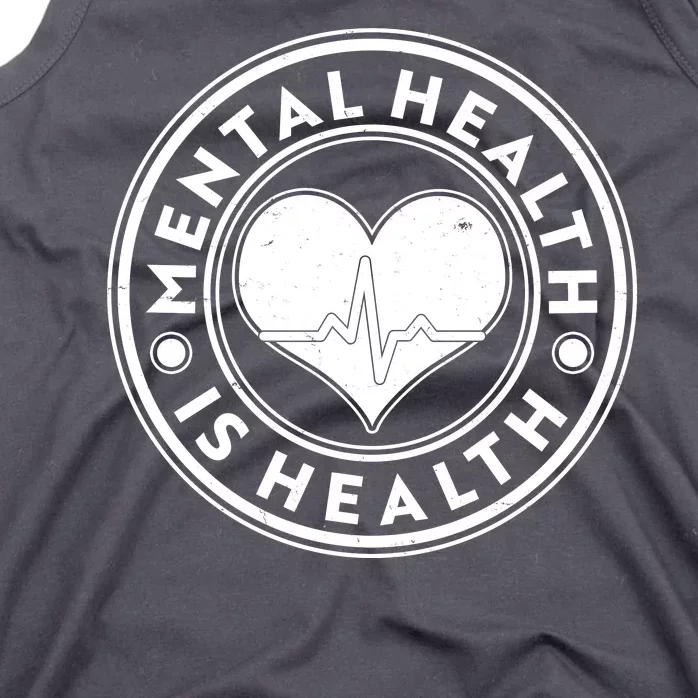 Mental Health Is Health Heartbeat Emblem Tank Top