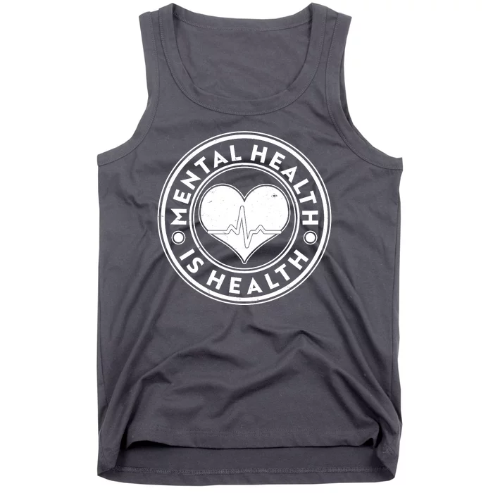 Mental Health Is Health Heartbeat Emblem Tank Top