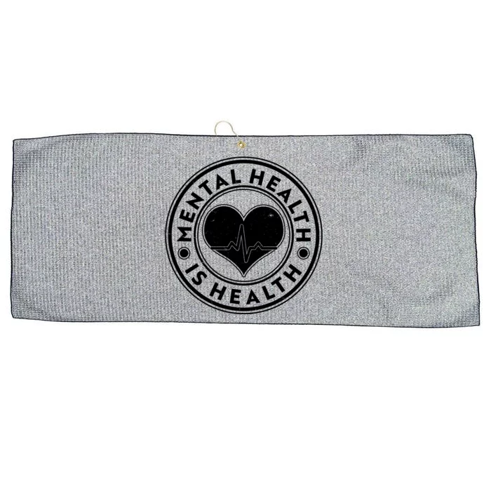 Mental Health Is Health Heartbeat Emblem Large Microfiber Waffle Golf Towel