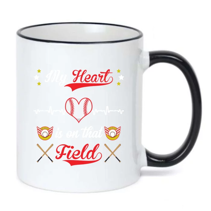 My Heart Is On That Field Baseball Lovers Meaningful Gift Black Color Changing Mug